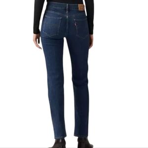 Levis 314 Shaping Straight Jeans Cotton Stretch Womens 28 Classic Mid-Rise Blue